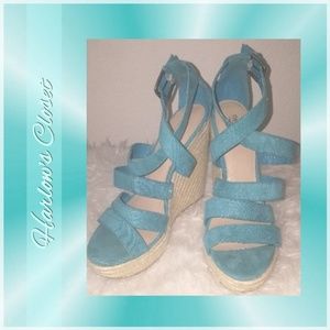 NWOT- Mossimo Turquoise Wedge Sandles